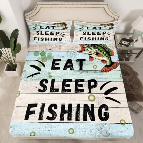 Feelyou Big Pike Fish Fitted Sheet Set for Kids