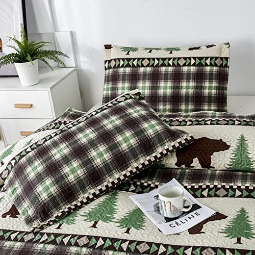 CHESITY Queen Size 3Pcs Quilt Set Farmhouse Decor