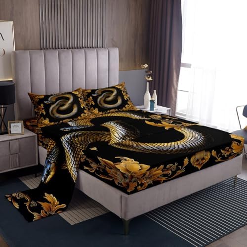 Manfei Snake Kids Full Size Sheet Set 4pcs