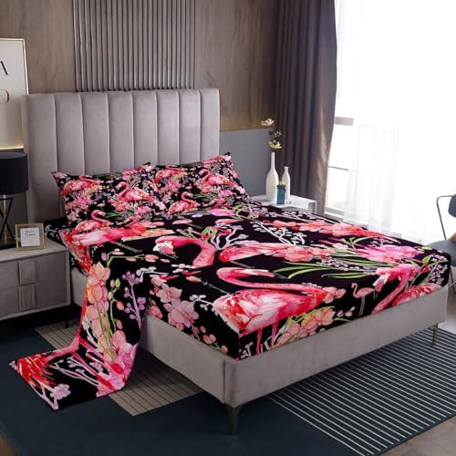 Feelyou Pink Flamingo King Size Sheet Set 1