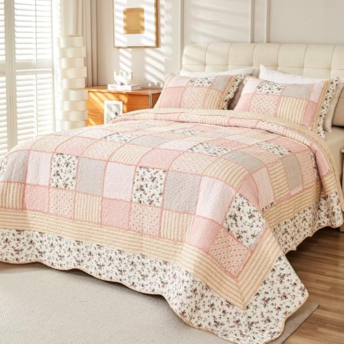Cmfshape Floral Quilt Set with Reversible Design