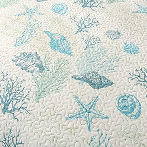 Junsey 3Pcs Ocean Theme Twin Quilt Set