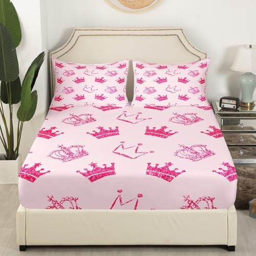 Castle Fairy Cartoon Crown Graffiti Bed Sheet Set for Kids
