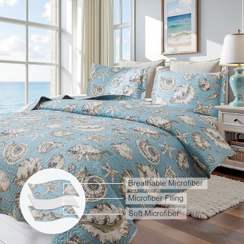 Ycosy Ocean Themed Quilt Set King Size
