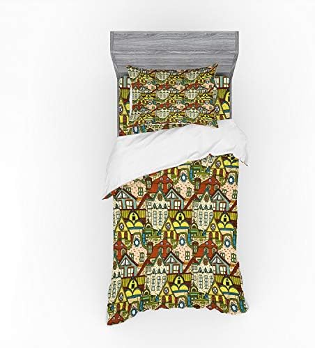 Ambesonne Retro Bedding Set 3 Piece Twin Size