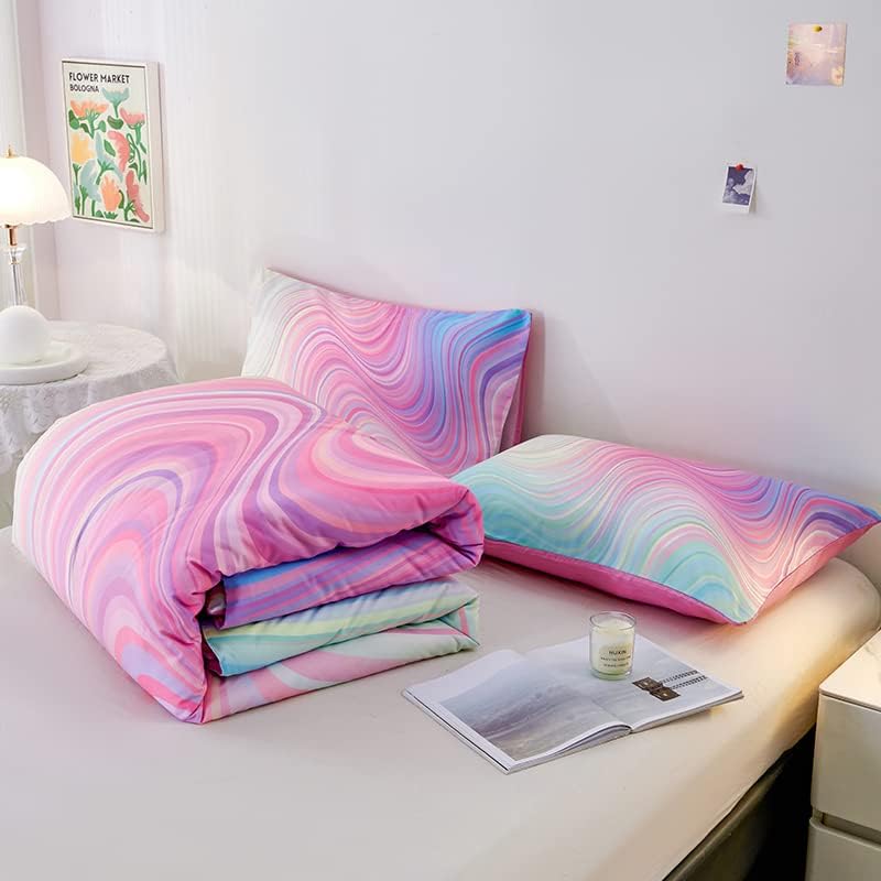 Helloosuu 7PCS Queen Girls Pink Comforter Set