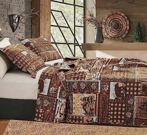 Ycosy Moose Bear Quilt Set Twin Size 1