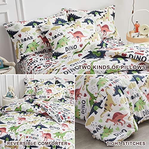 Joyreap 7-Piece Queen Bed in a Bag with Dinosaur Print