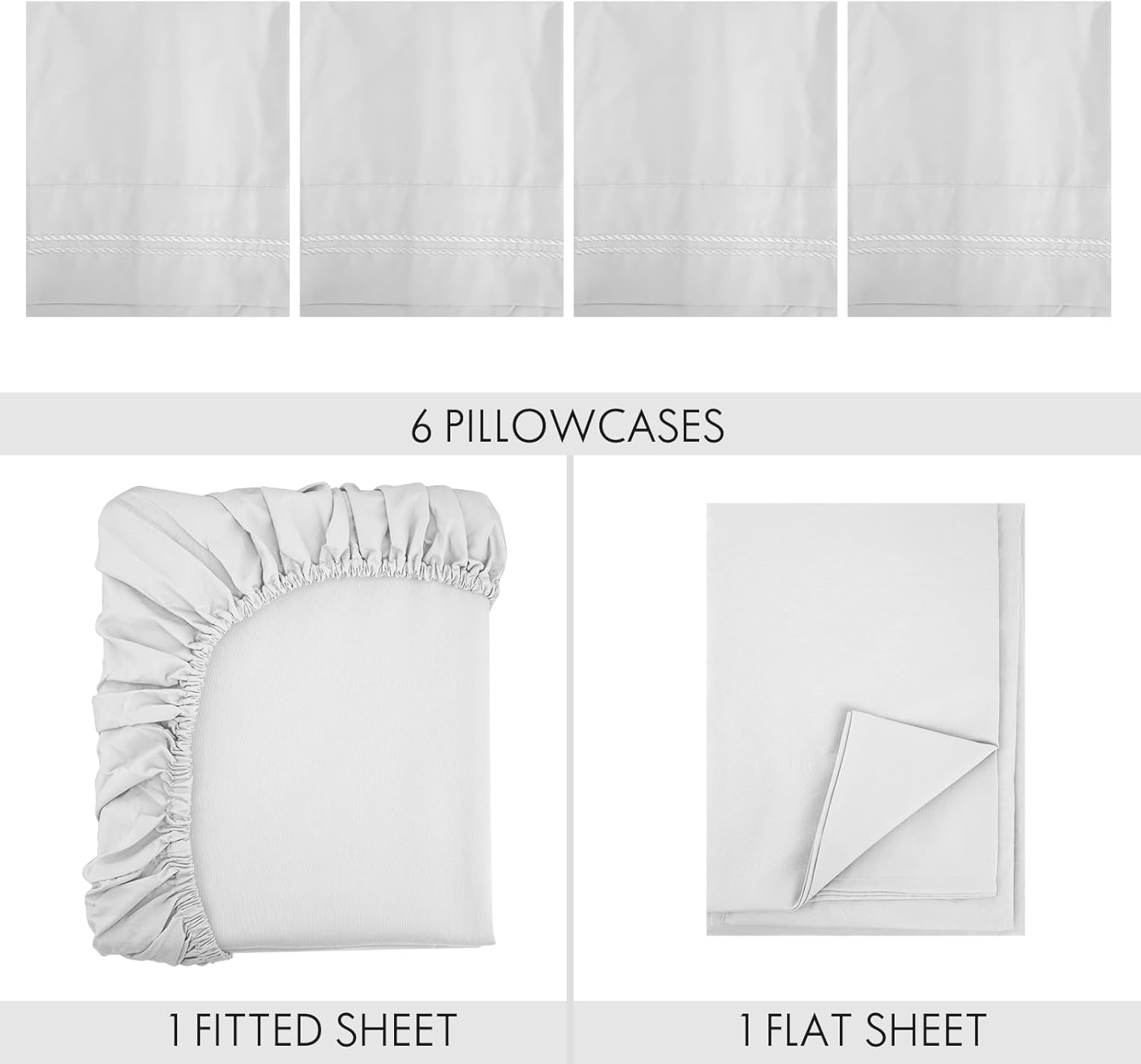 RITZANI King Size Sheet Set - 6 Piece Deep Pocket Luxury Bedding