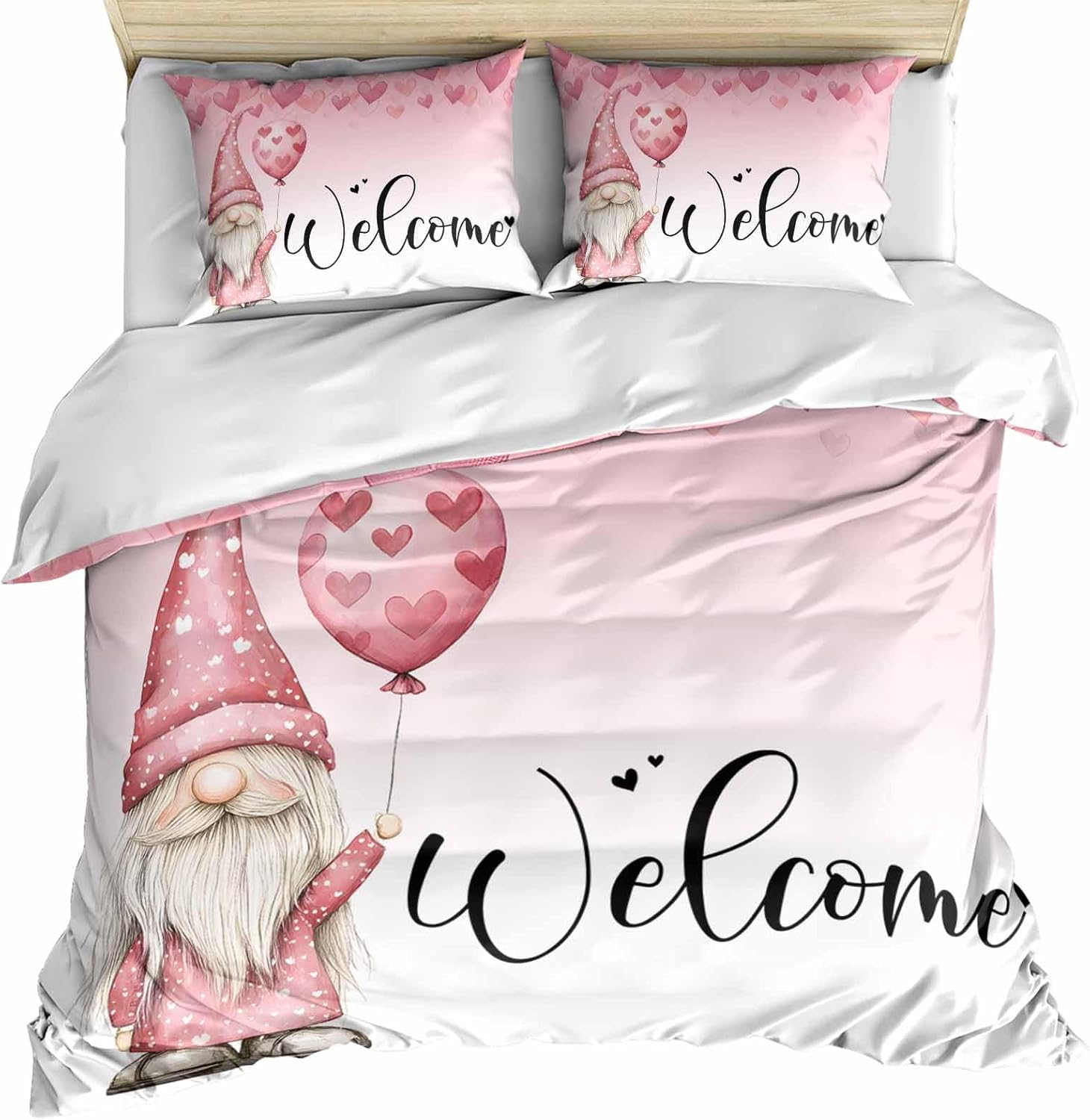 ZOE GARDEN Valentines Bed Duvet Cover Set Twin Size 3 Pieces