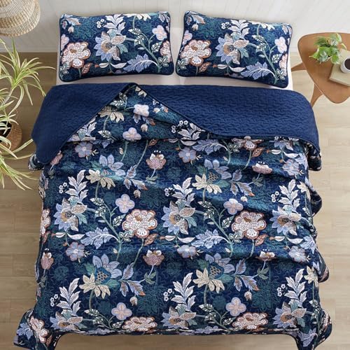 WONGS BEDDING Floral Quilt Set King Size 3 Piece 1