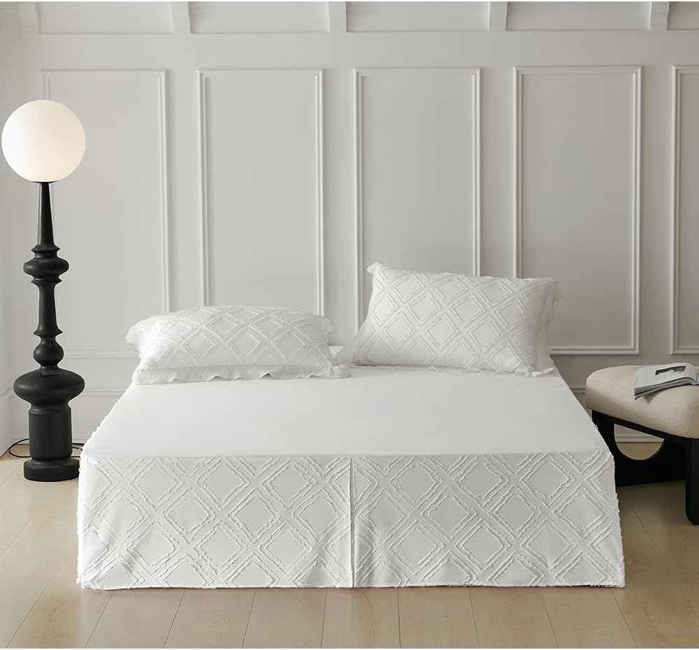 Xuan Dian Brushed Microfiber Tufted Bed Skirt Twin Size