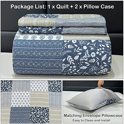 VIVILINEN Alaska King Quilt Set 3-Piece Reversible