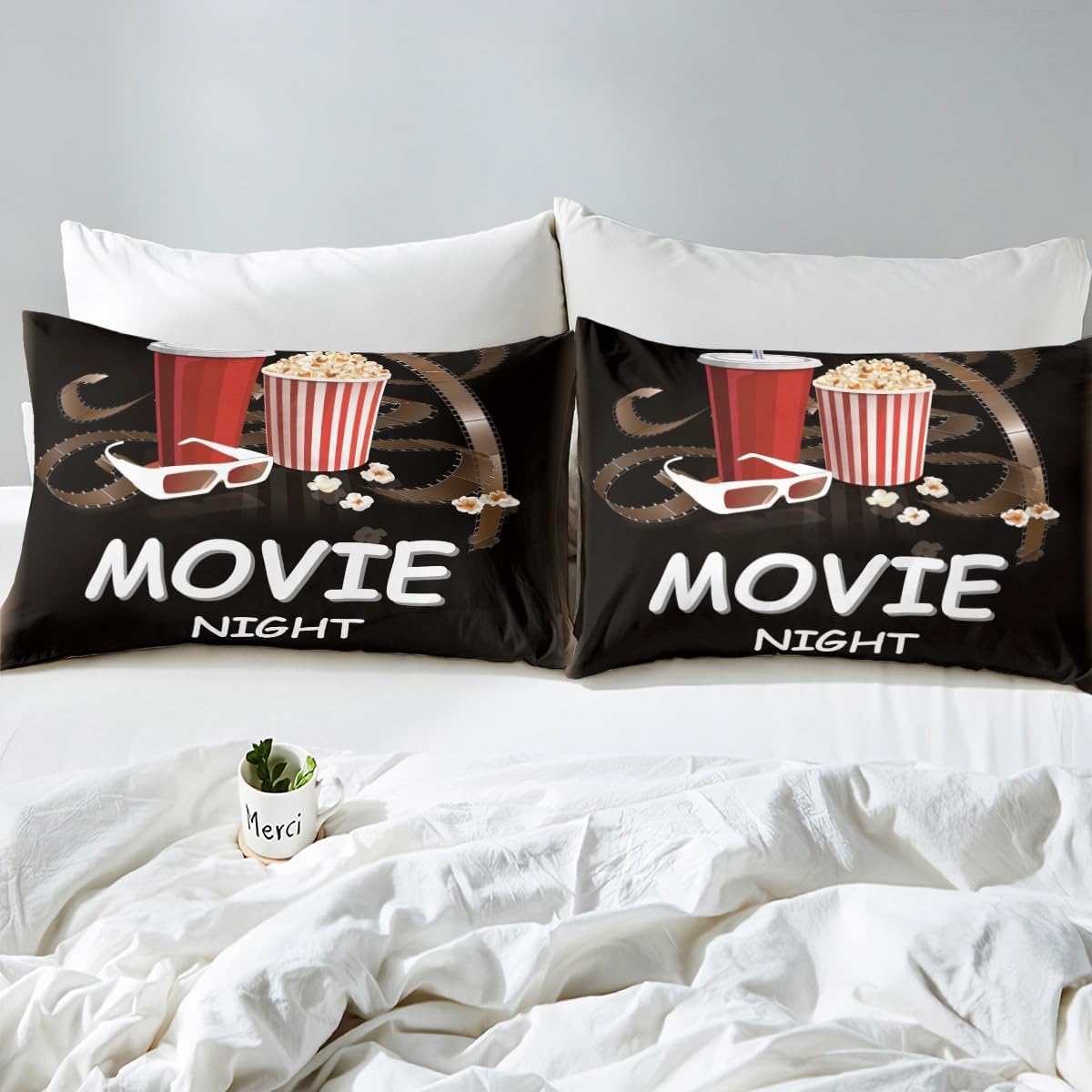 Feelyou King Size Movie Theater Bed Sheet Set for Kids