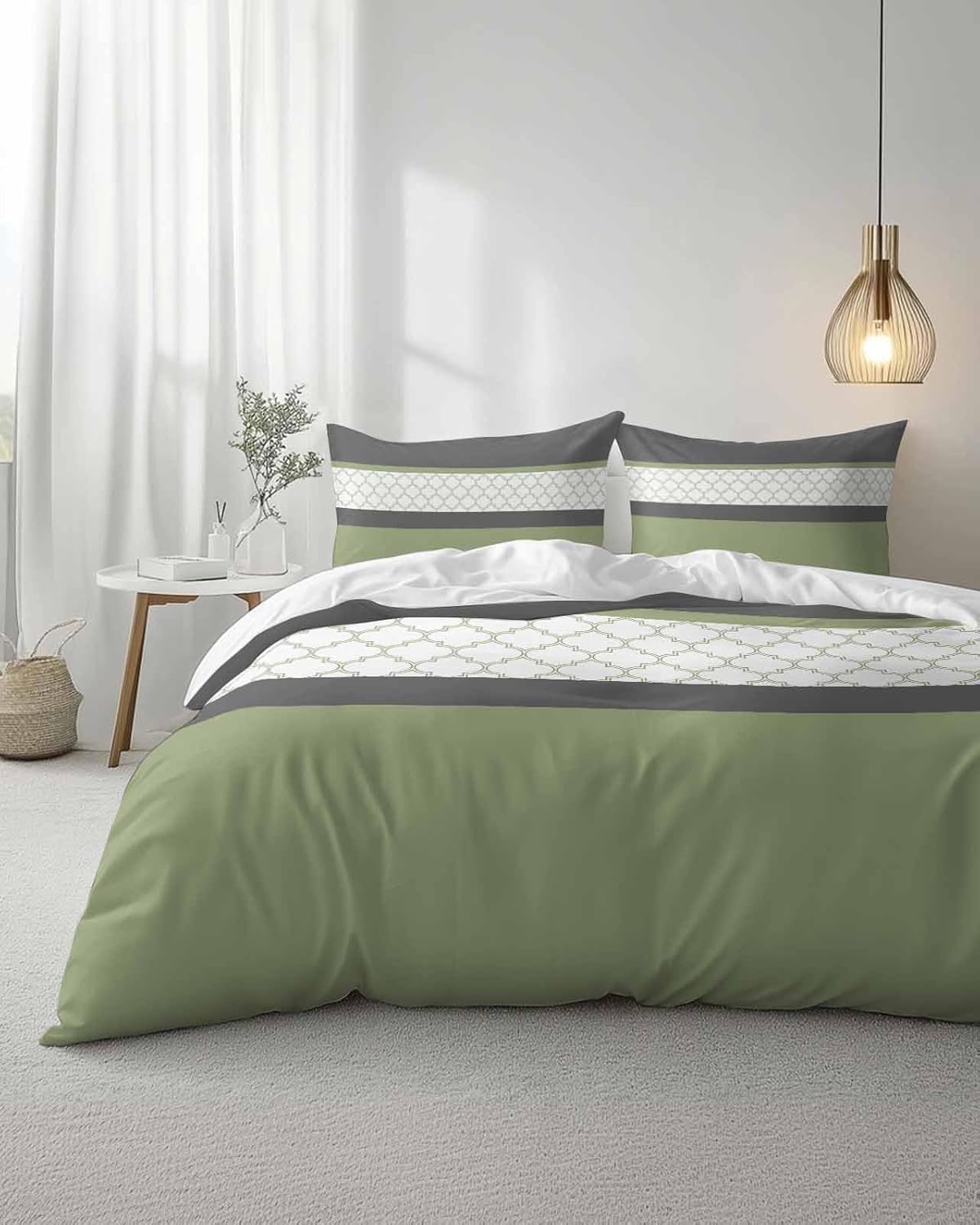 ZOE GARDEN Sage Green Duvet Cover Set 3 Piece