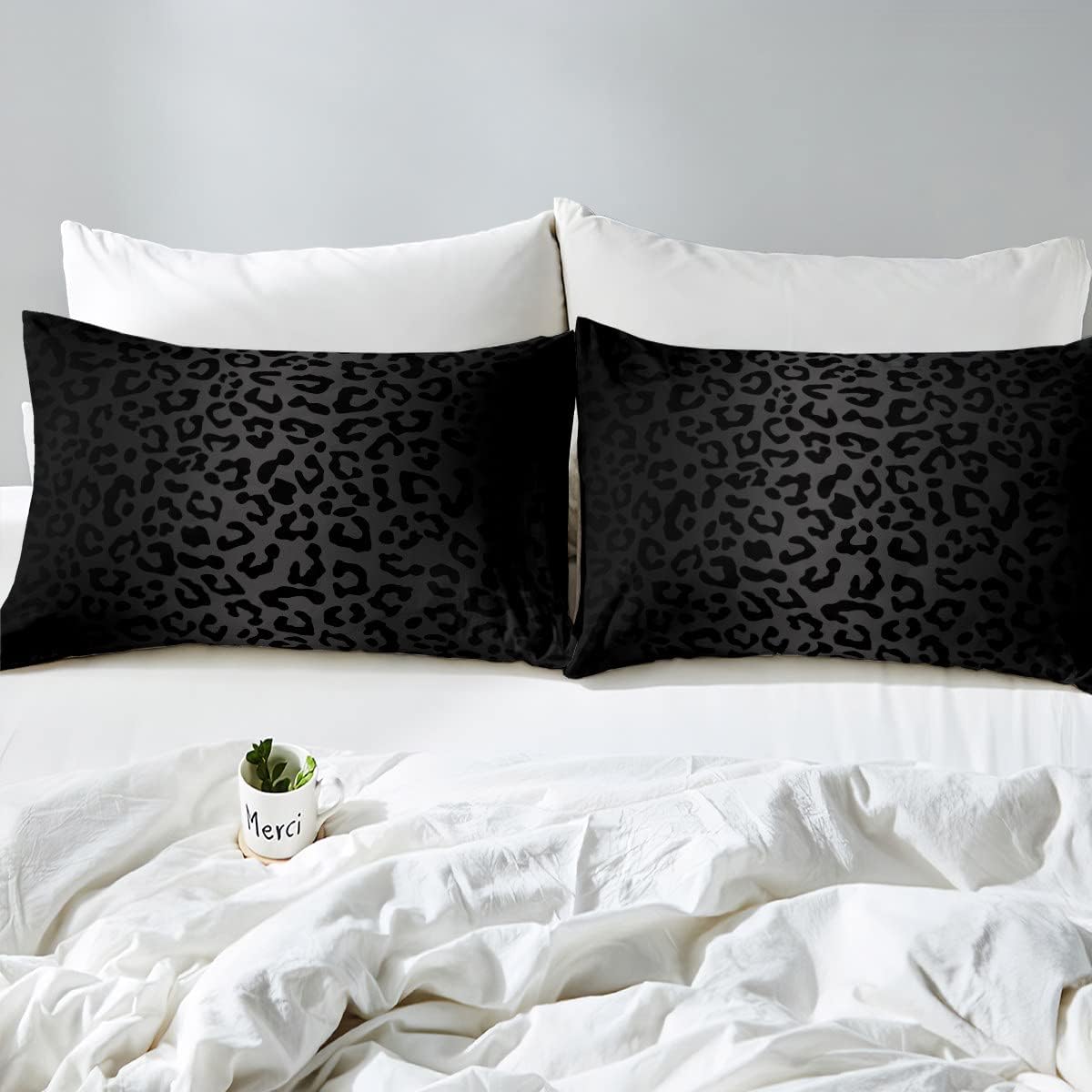 Feelyou Leopard Print Sheet Set King Size 4Pcs