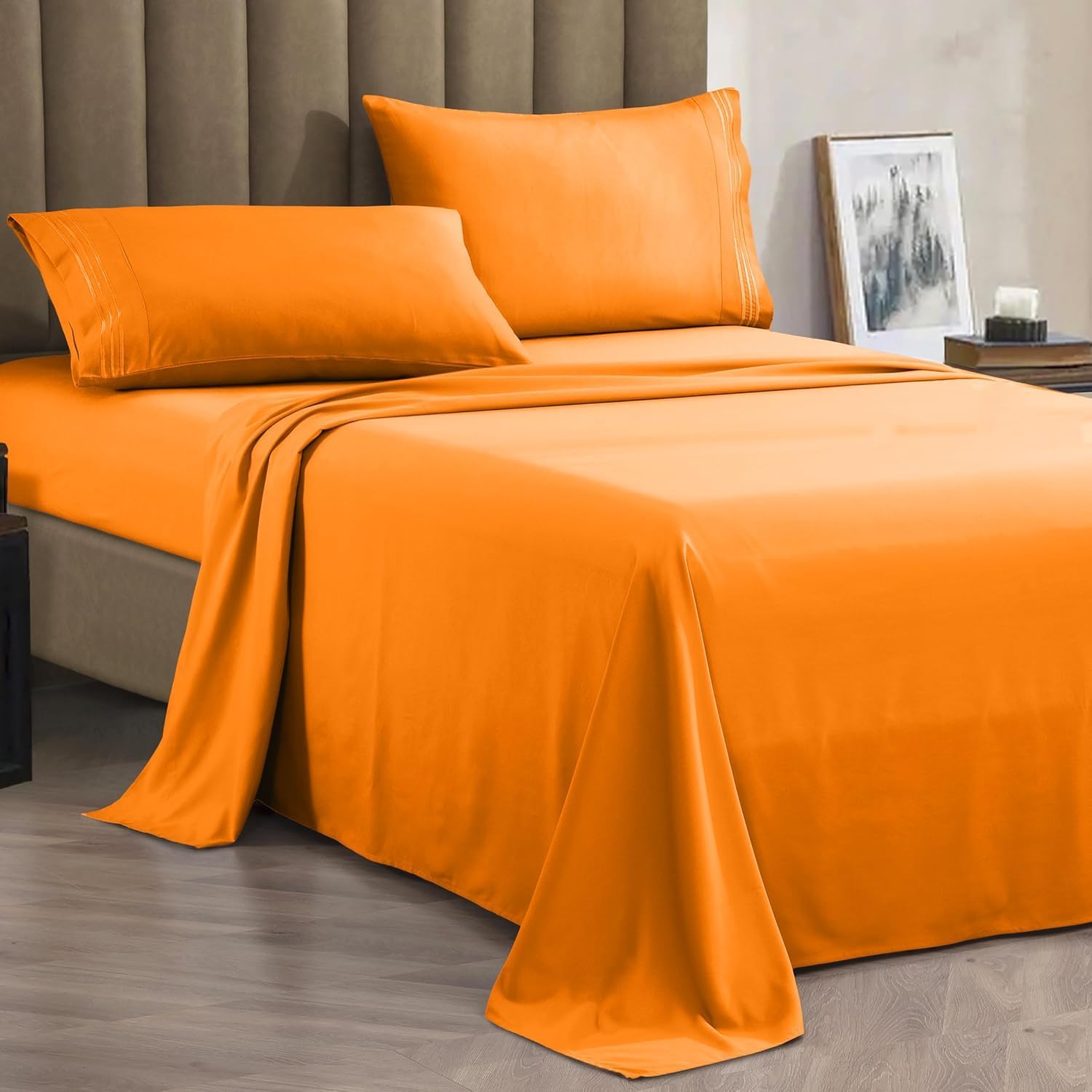 Premium 1800 Hotel Quality Wrinkle-Resistant 4-Piece Microfiber Sheet Set