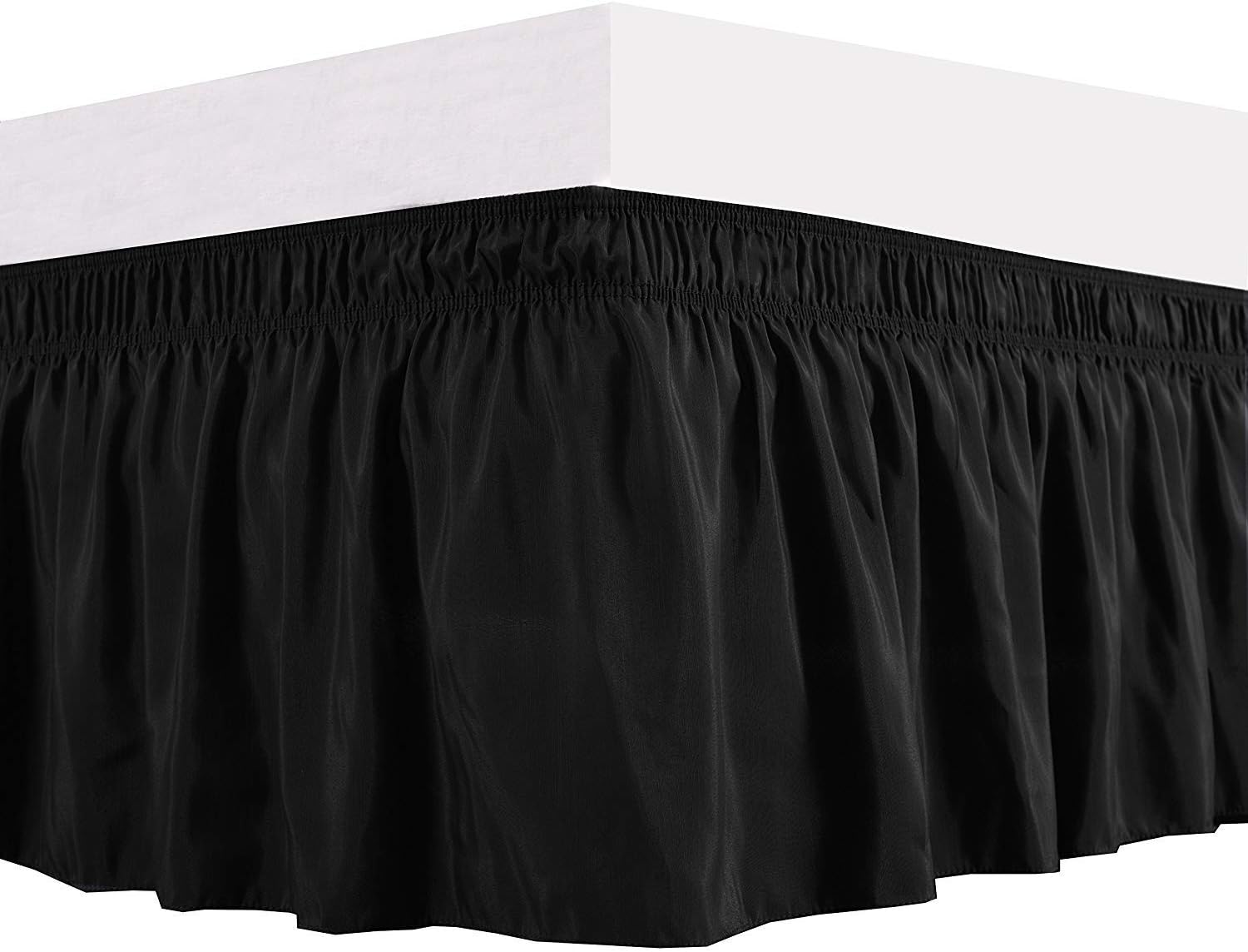 Elegant Decor Full Bed Skirt 11 Inch Drop Black