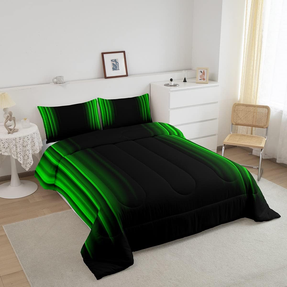 Feelyou 3Pcs King Size Comforter Set Modern Design