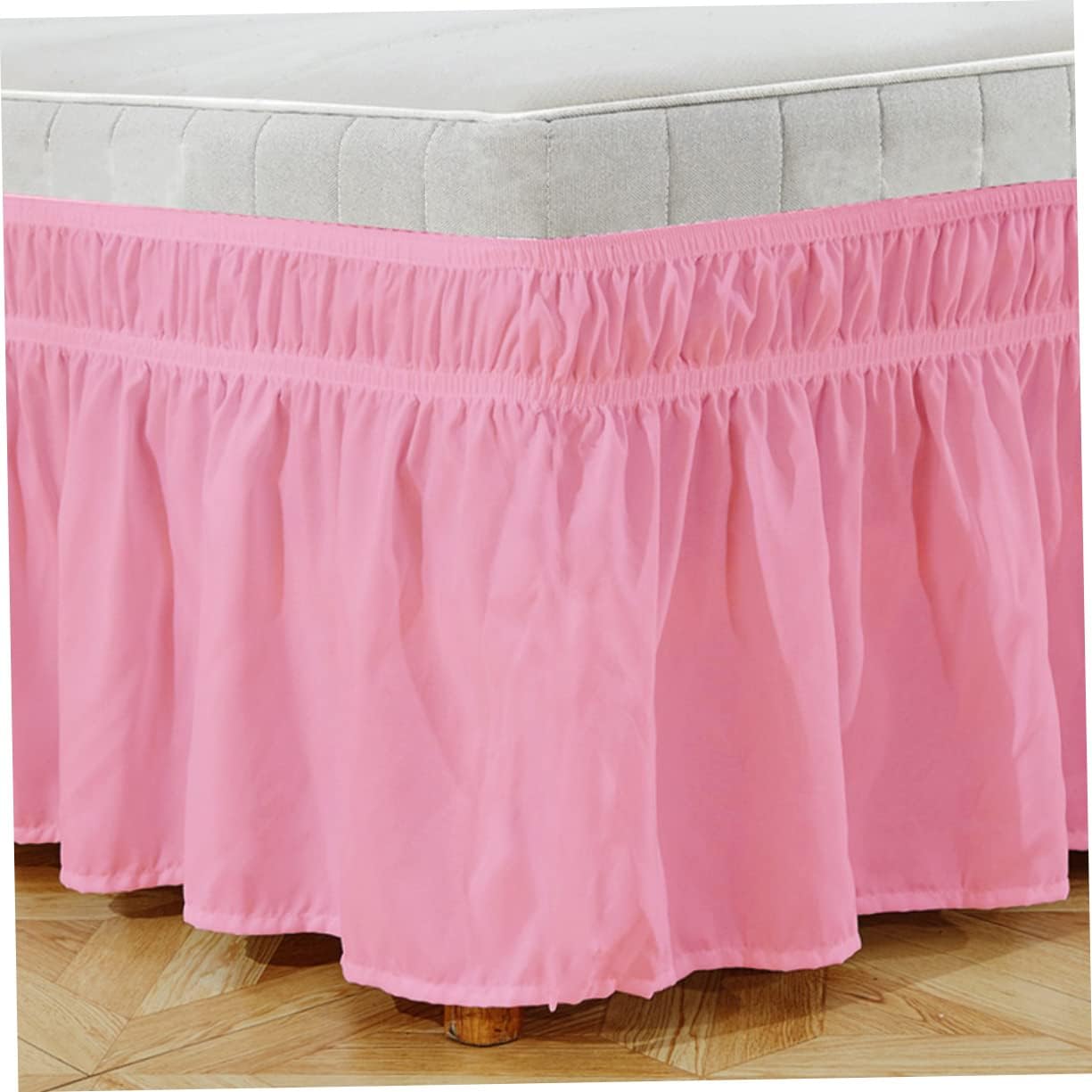Garneck Full Size Pink Bed Skirt with Ruffle