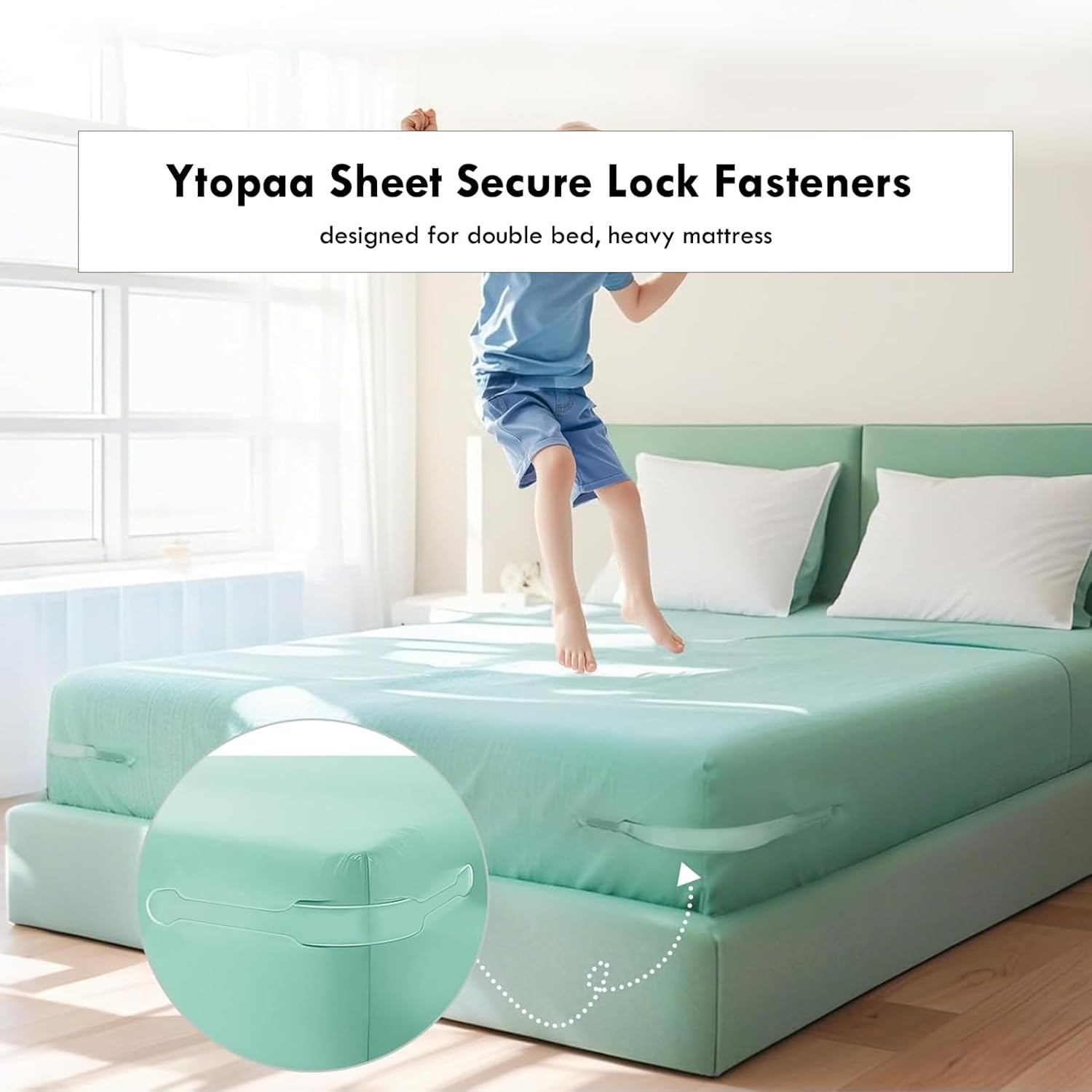 Ytopaa 4-Pack Sheet Locks with Holder Straps