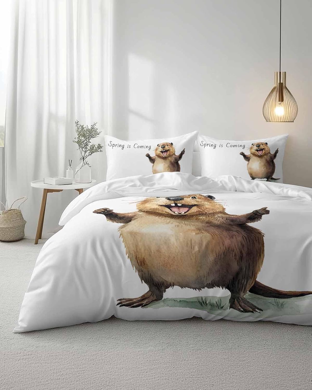 ZOE GARDEN Happy Groundhog Day Duvet Cover Set