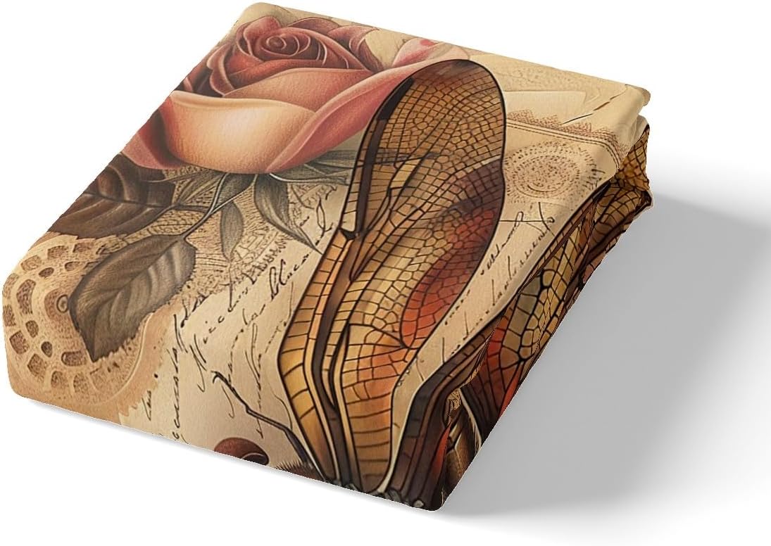 Manfei Dragonfly Fitted Sheet Set Twin Size