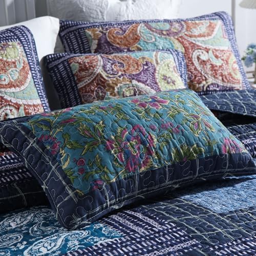 mixinni Cotton Floral Reversible Quilt Set King Size