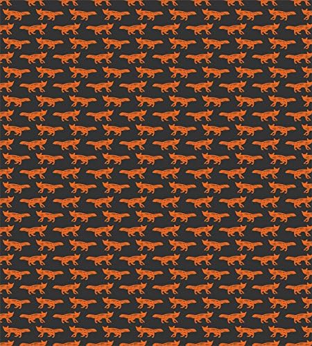 Ambesonne Fox Duvet Cover Set - Twin Size Orange Charcoal Grey 1