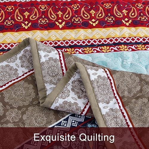 WONGS BEDDING Boho Queen Quilt Set 3 Piece