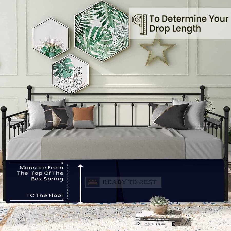 Ready To Rest Pleated Daybed Skirt - Light Grey 14 Inch Drop