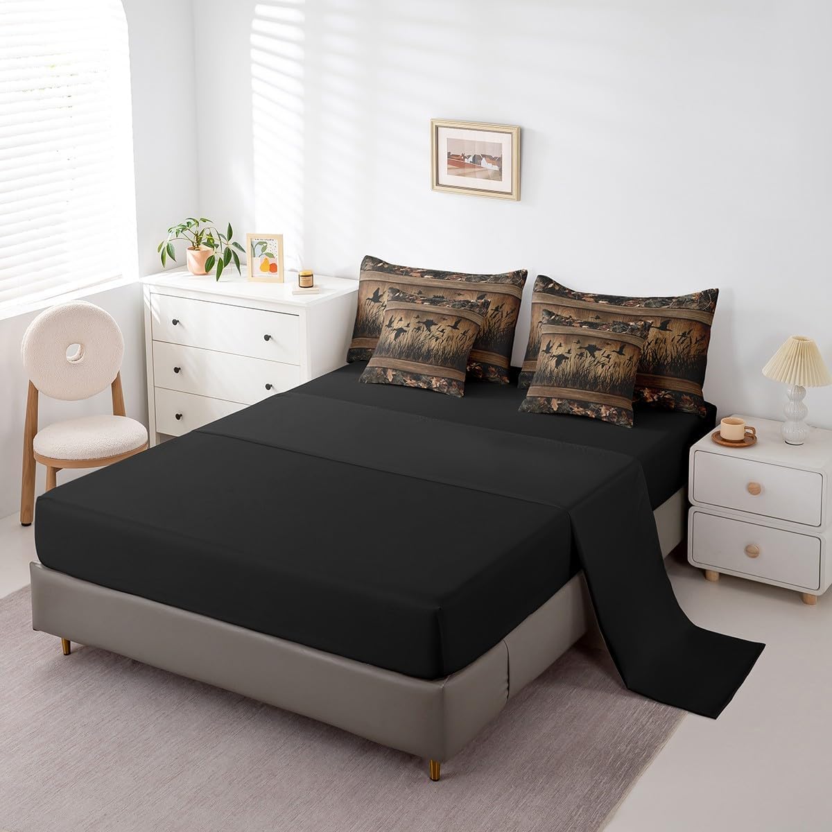 Erosebridal 7 Piece Camo Mallard Duck Comforter Set for Kids Adults