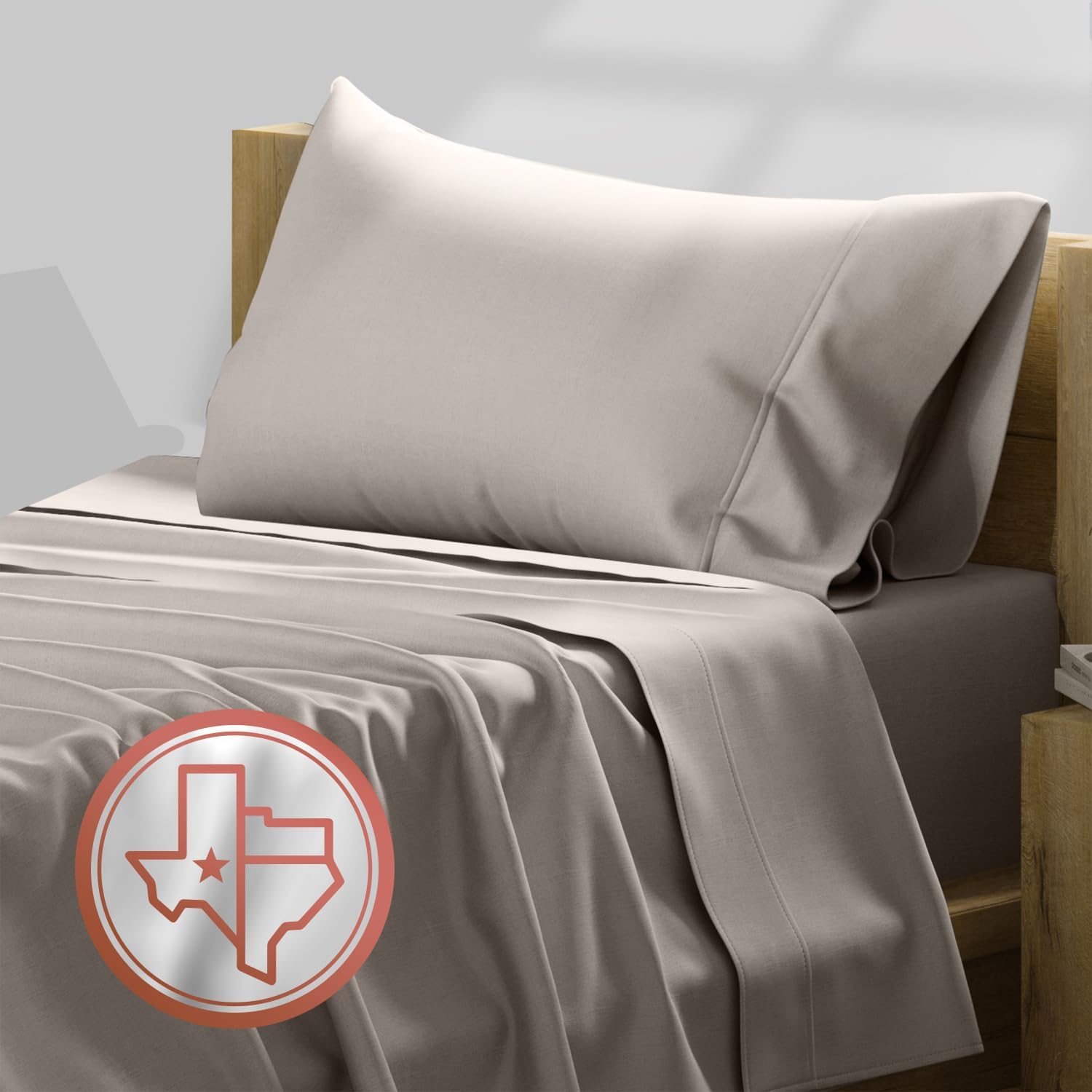 Texas Linen Co Luxury Egyptian Cotton Twin XL Sheet Set - Beige