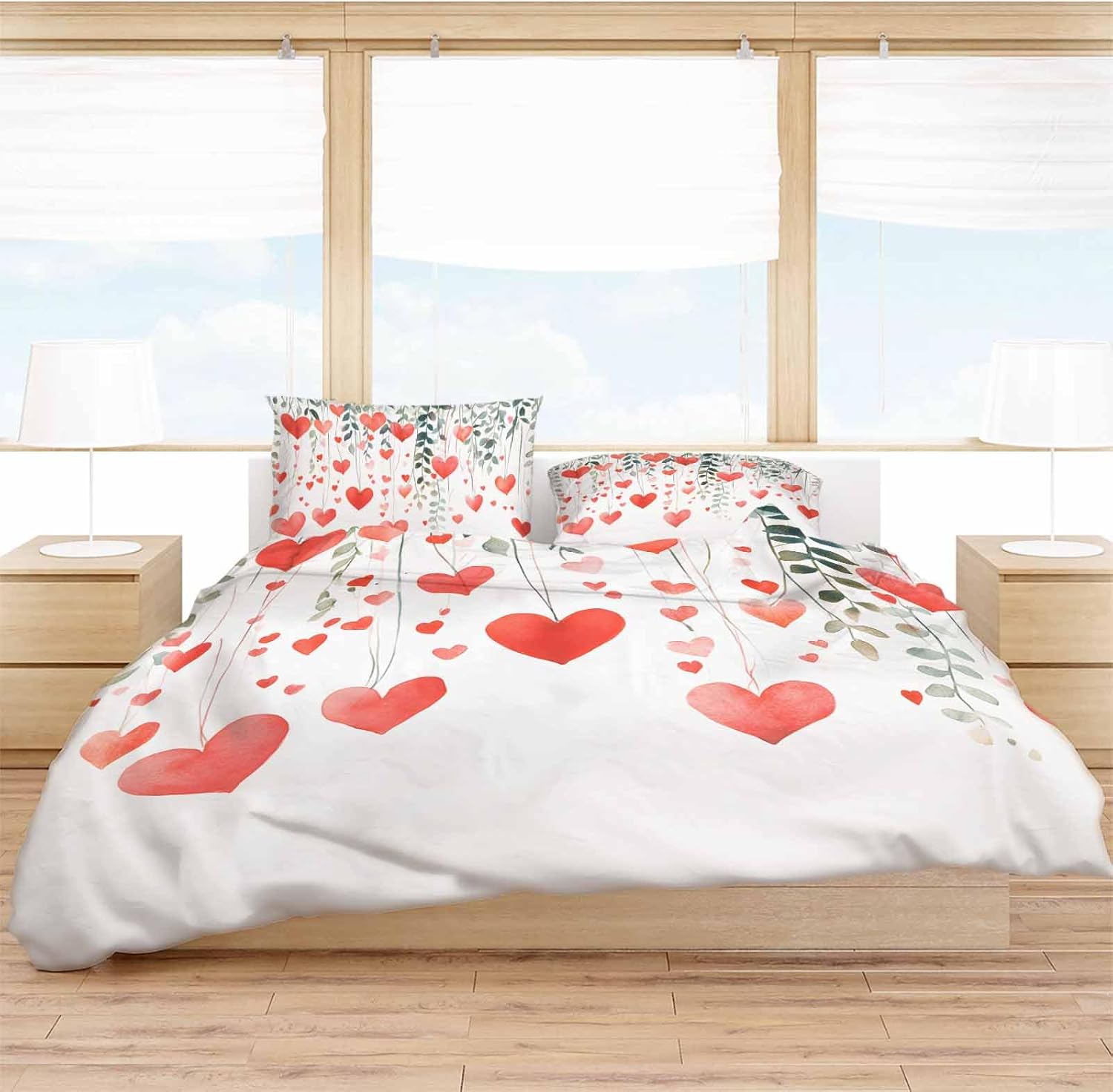 ZOE GARDEN Cal King Duvet Cover Set with Pillowcases