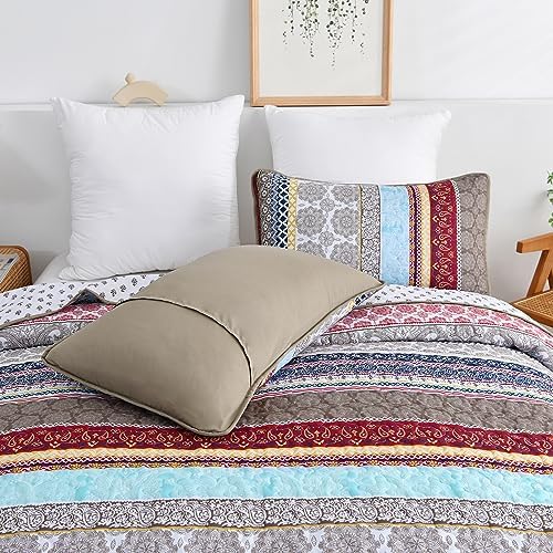 WONGS BEDDING Boho Queen Quilt Set 3 Piece