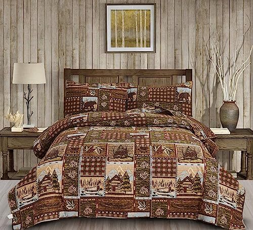 Ycosy Moose Bear Quilt Set Twin Size 1