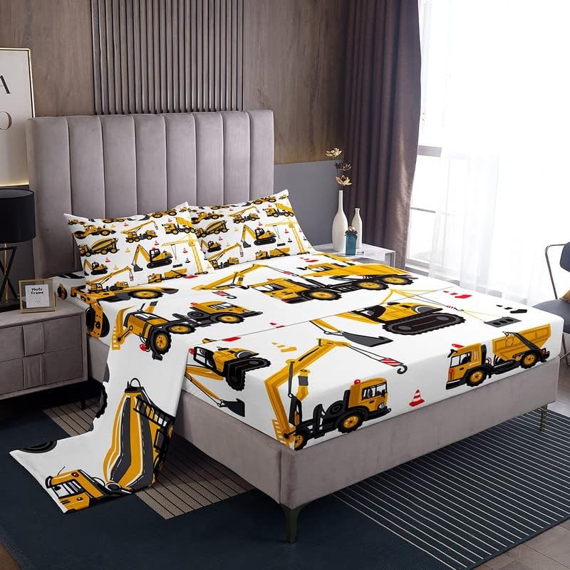 Feelyou Cartoon Excavator Kids Sheet Set 1