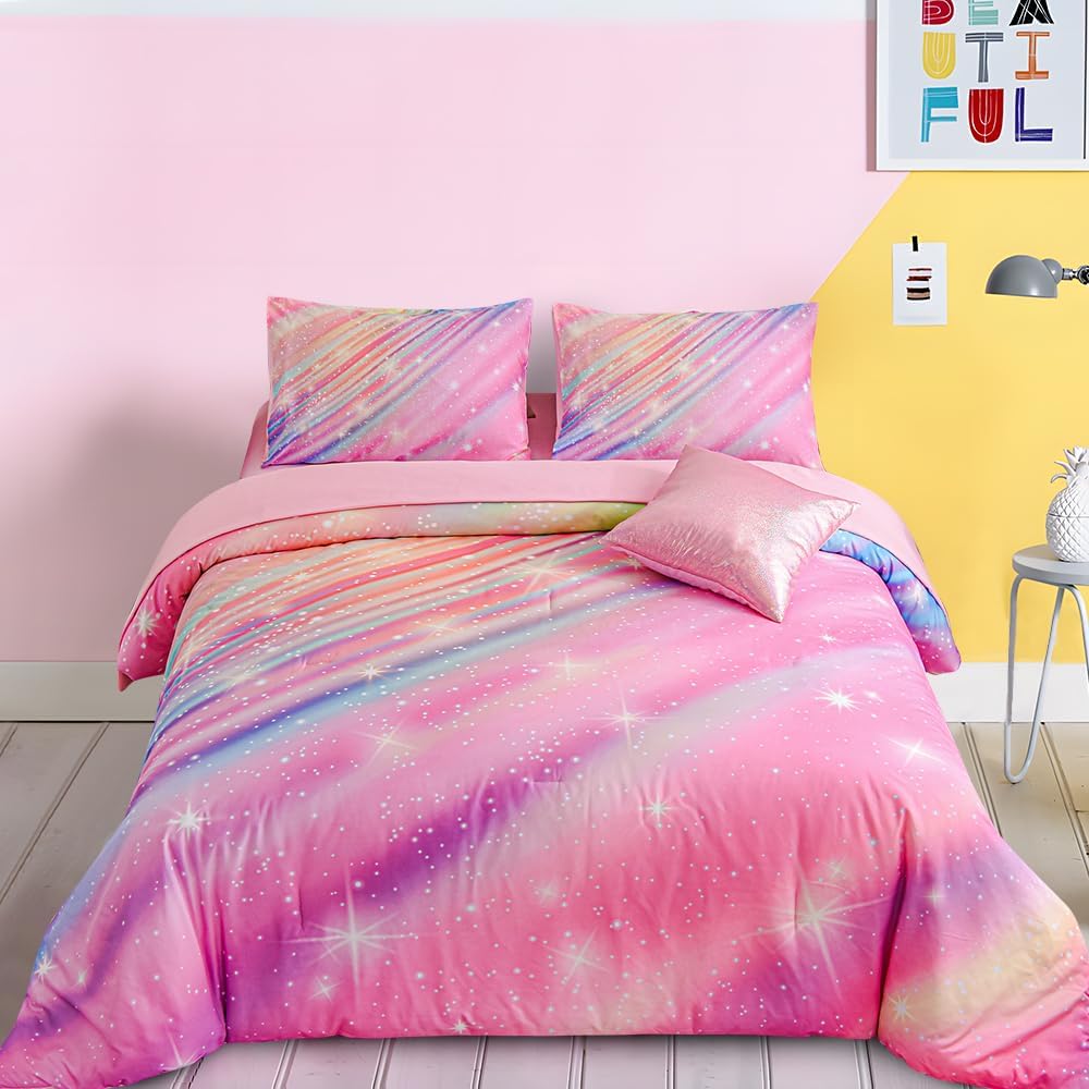 Btargot Super Soft 6 Piece Gradient Star Ring Comforter Set