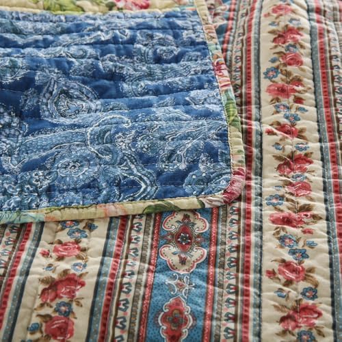 VISIMISI Cotton Patchwork Quilt Set 3 Pieces Reversible King Size