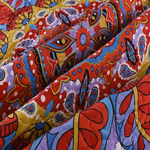 LAMEJOR Boho Mandala Reversible Quilt Set Queen Size