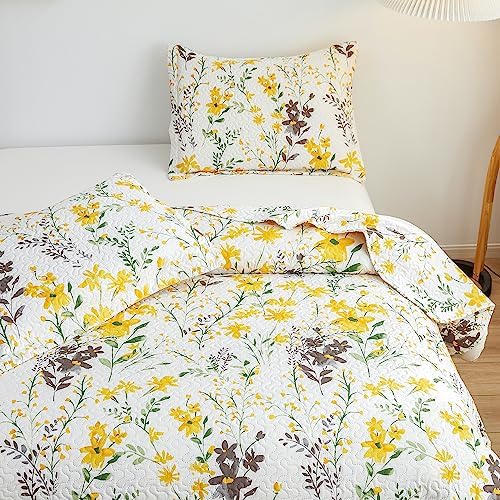 Ycosy King Size Floral Quilt Set Reversible