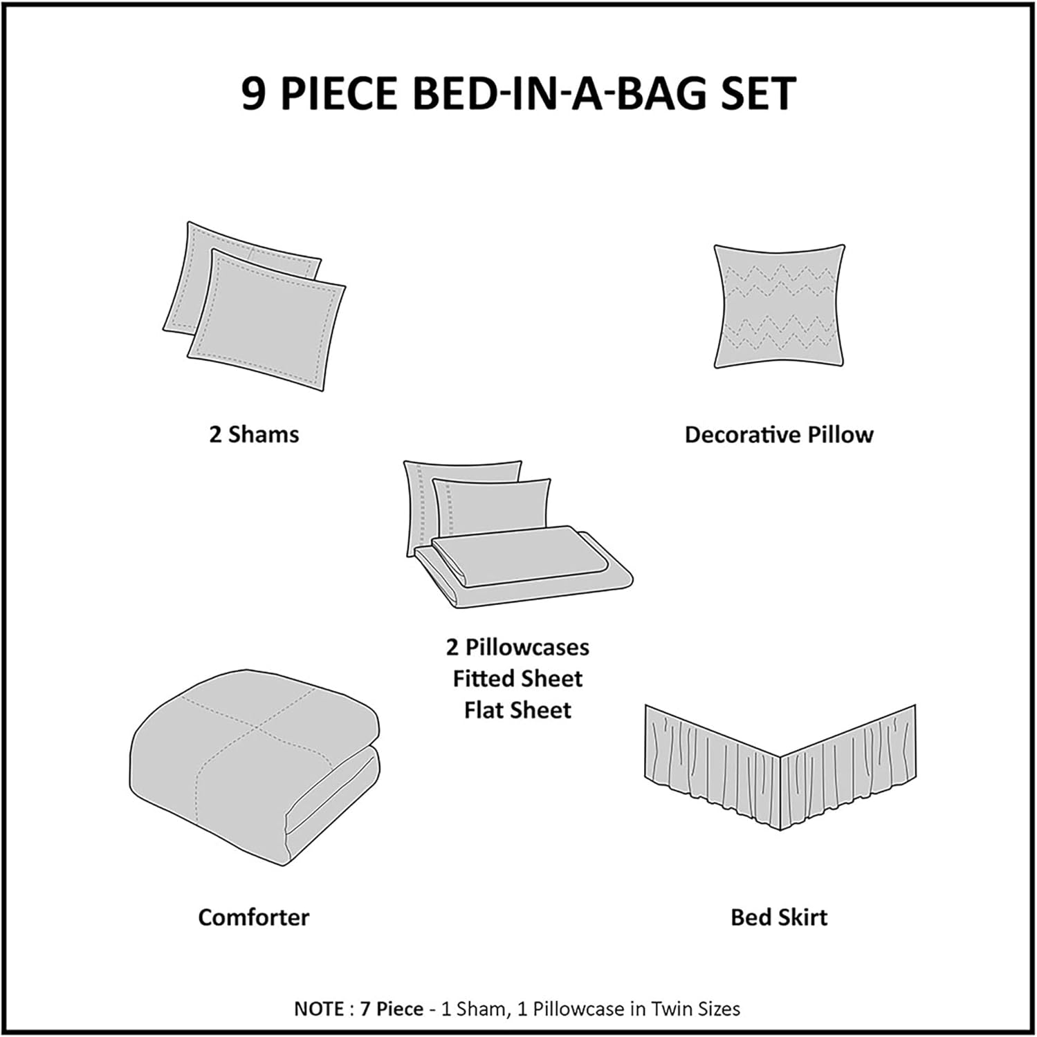 Madison Park Essentials Serenity Bed In a Bag 9 Piece Set