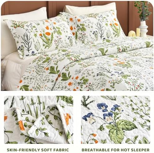 Sanracie Cotton Floral King Quilt Set Yello