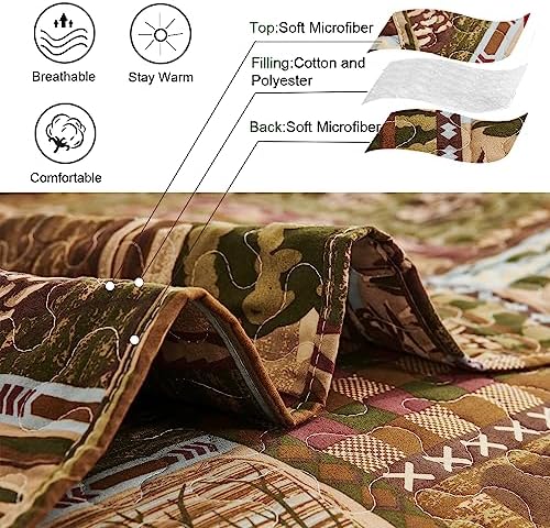 Ycosy Moose Bear Quilt Set Twin Size 1