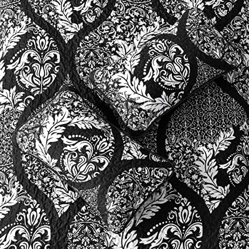 DJY Black Quilt Set King Size 3 Pieces 1