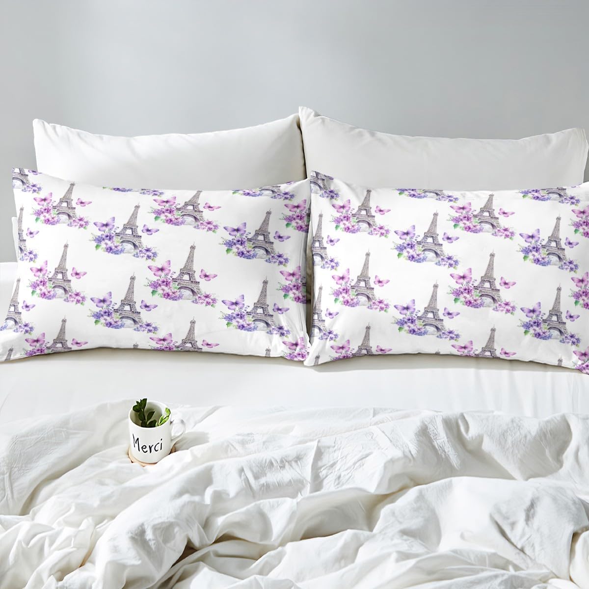 Castle Fairy Eiffel Tower Microfiber Bed Set