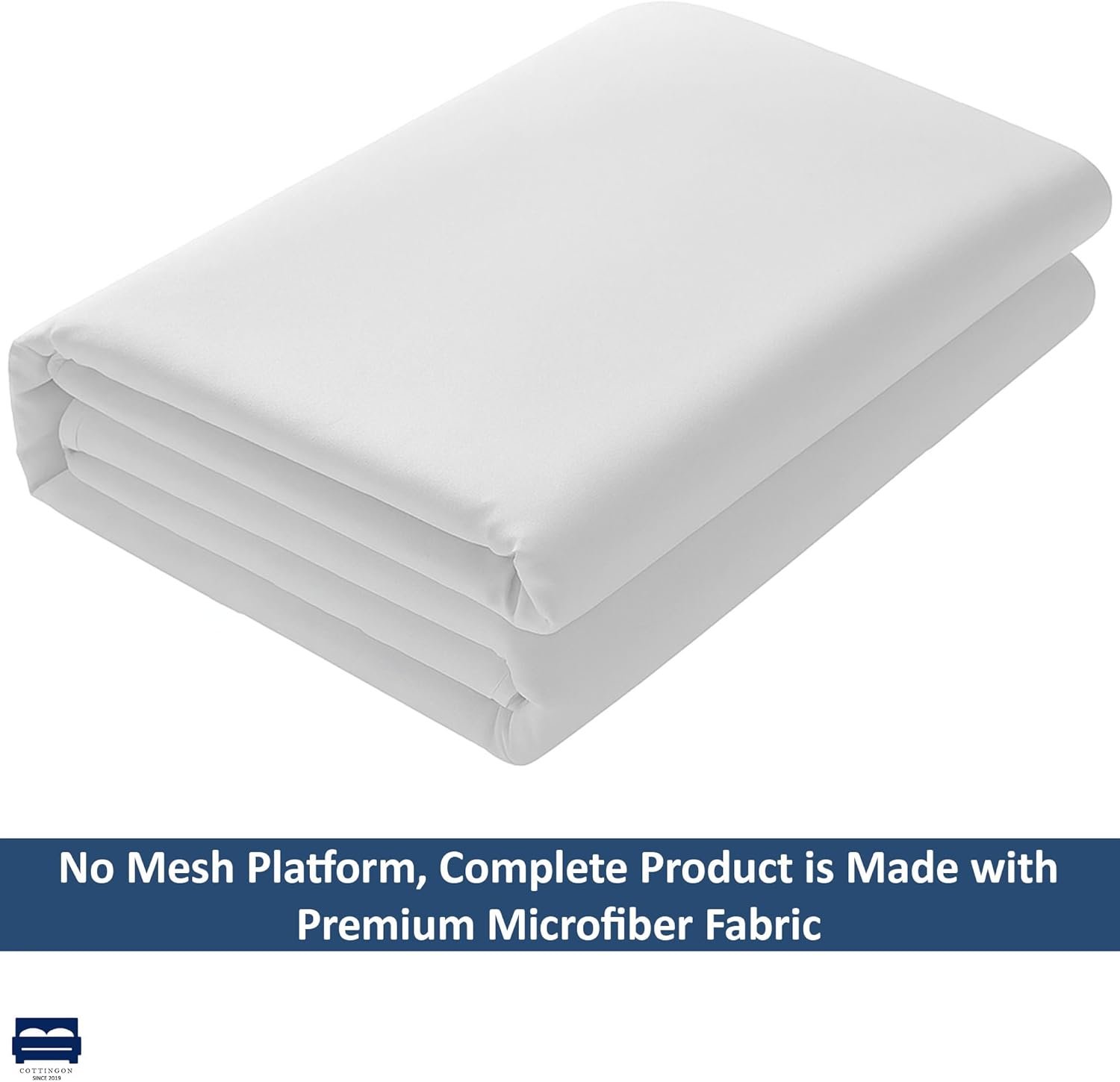 Cottingon White King Size Luxury Pleated Bed Skirt 15 Inch Drop