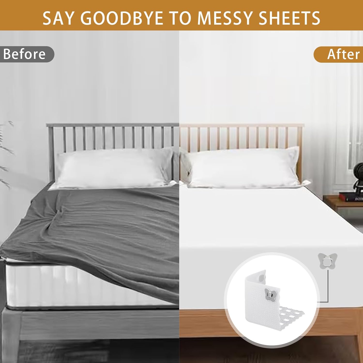 Ayadon Bed Sheet Holders for Corner with Sheet Locks