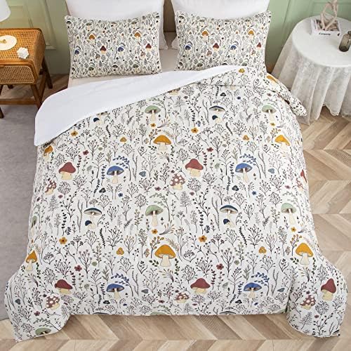 SOULZZZ Mushroom Comforter Set 3 Piece Cream 1