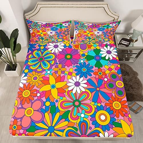 Feelyou Floral Boho Bed Sheet Set for Kids